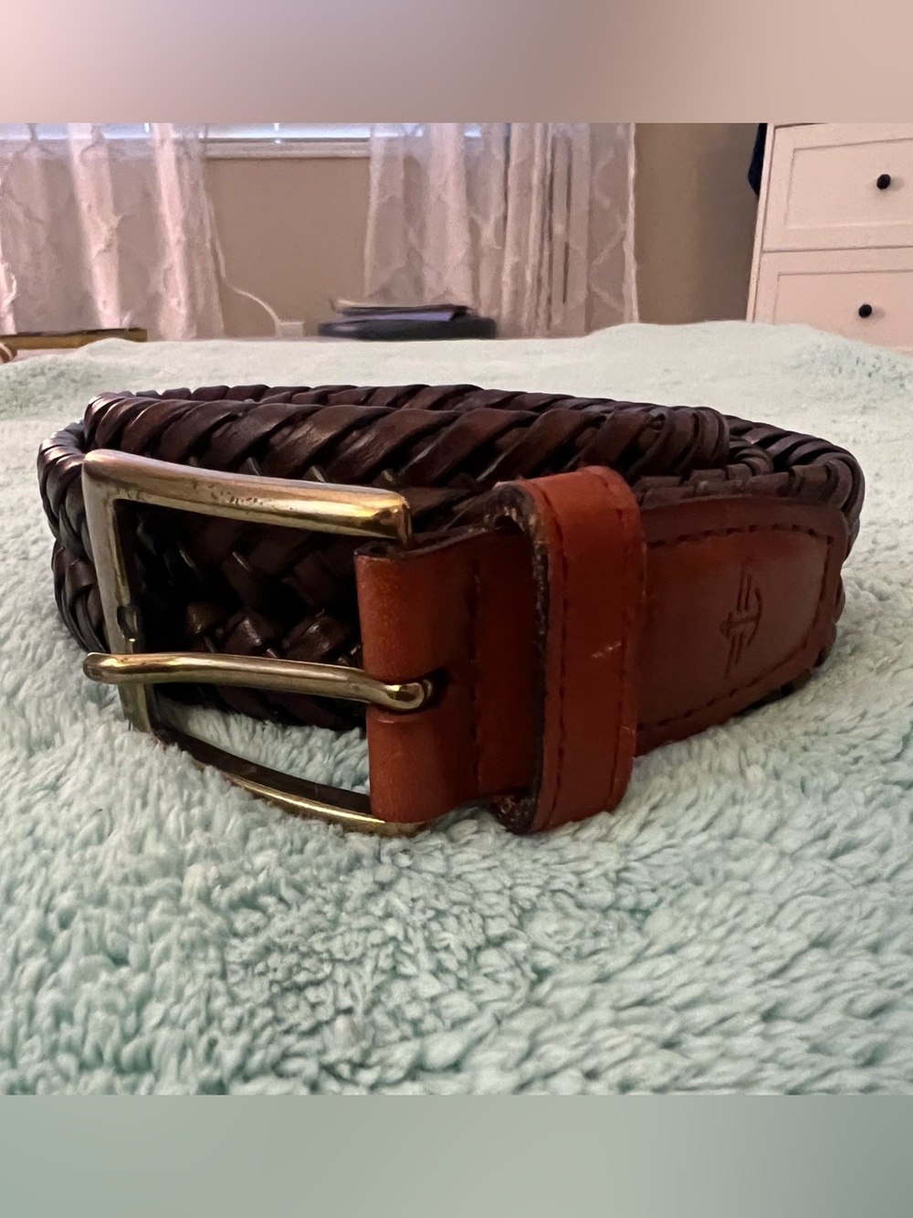 1990’s Dockers brown braided leather belt size 48